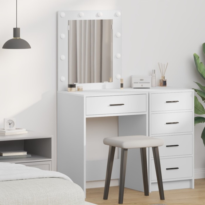vidaXL Birou de Toaletă cu sertar Alb 50 x 41 x 135 cm Lemn compozit
