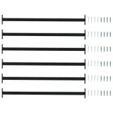 vidaXL Bară de siguranță ajustabilă pentru fereastră 6 pcs Negru Oțel 42031311