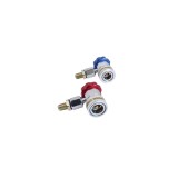 Cuple Rapide Aer Conditionat R134A, 90&deg;, Set 2 Buc. Conectori Service Presiune Inalta/Joasa, Aluminiu+Otel, Satra