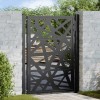 VidaXL Poarta de gradina neagra 105x130 cm Design cu lumina din otel