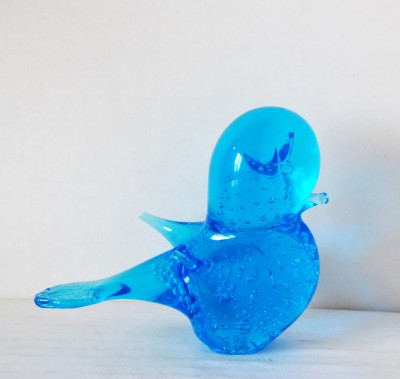 Statueta cristal bule controlate -Pasare 3- design Germano Padoan Granna Suedia foto