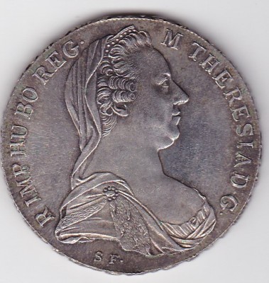 Austria Thaler Taler 1780 Maria Theresia Rebatere Restrike S.F. foto