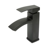Baterie pentru lavoar tip cascada, negru mat, monocomanda, Breckner Germany