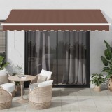 vidaXL Copertină retractabilă manual cu LED, maro, 350x250 cm 3215377
