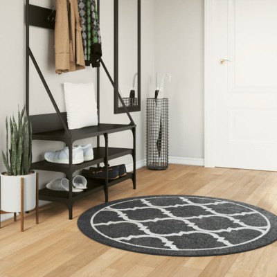 Gossi covor lavabil, negru si alb, &amp;Oslash; 120 cm, anti-alunecare foto
