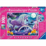 Puzzle unicorn 100 piese starline cu sclipici