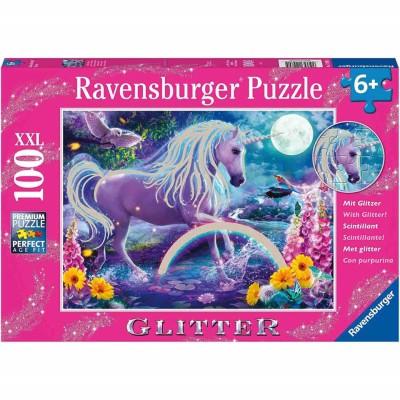 Puzzle unicorn 100 piese starline cu sclipici foto