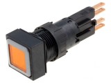 Comutator Acționat Prin Apăsare 16mm Galben