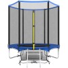 SPORTNOW Trambulină Exterior &Oslash;183 cm Trambulină pentru copii +6 ani și adulți cu plasă de siguranță Scară cu 2 trepte Albastru | Aosom Romania