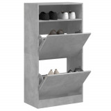 Pantofar, gri beton, 60x34x116 cm, lemn compozit