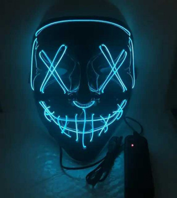 Mască Iluminata cu LED-uri pentru Halloween Infricosatoare foto