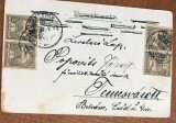 CPISTR8 Ilustrata Timisoara Capela Peisaj Timbre Turul Text Maghiar 1901 / Vintage Temesvar Postcard Chapel Landscape Turul Stamps 1901