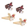 Set Clame și Elastice de Păr, Model Ren, Glitter Auriu și Bronz, 5cm, 4 Bucăți, Oem