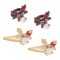 Set Clame și Elastice de Păr, Model Ren, Glitter Auriu și Bronz, 5cm, 4 Bucăți