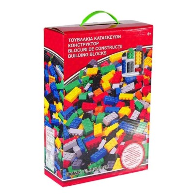 Set cuburi de construit din plastic pentru dezvoltarea creativitatii, Multicolor, 805 piese foto