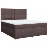 Cumpara ieftin Pat continental cu saltea maro inchis 180x200cm material textil
