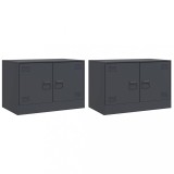 Cumpara ieftin Comoda TV, 2 buc., antracit, 67x39x44 cm, otel