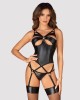 Set Lenjerie Sexy Armares Corset + Chilotei, Negru, XS/S, Obsessive