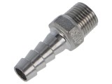 Conector filetat ştuţ PNEUMAT R 1/8 exterior, 30mm, max. 10bar, oţel AISI 316