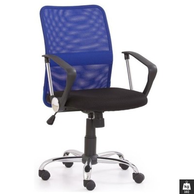 Scaun de birou HM Tony, Mesh, Ergonomic, Inaltime ajustabila, Suport lombar, 102 Kg, Albastru foto