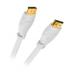 Cablu HDMI tata-tata high-speed, dublu ecranat, lungime 10 m, Alb foto