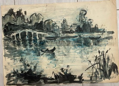 Georges Dumitresco / Dumitrescu (1922 - 2008), acuarelă pe h&amp;acirc;rtie 2/ 34x23 foto