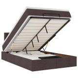 Cumpara ieftin Pat otoman cu saltea tesatura maro inchis 120x200 cm