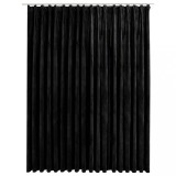 Draperie opaca, negru, 290 x 245 cm, catifea, cu carlige