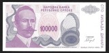 BOSNIA HERTEGOVINA - REPUBLICA SARBA - BAJNA LUKA ,100000 / 100.000 DINARI / DINARA 1993 , P-154a , UNC , necirculata