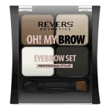 Kit fard de sprancene cu 4 culori, Professional Stylist, Revers, Nr.3