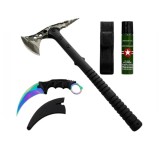 Cumpara ieftin Set topor tactical, cutit karambit si spray autoaparare DEPOX&reg;, otel inoxidabil, 40 cm/19 cm/110 ml, teaca inclusa