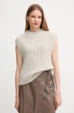 Barbour vestă cu l&acirc;nă ANASTASIA culoarea bej, călduros, LKN1664