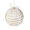 Glob Crăciun, Strasuri Ecru, șnur Alb, Diametru 9 cm, Fundiță Decorativă, Oem