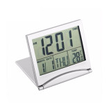 Termometru, ceas si calendar, digital, pentru interior, culoare argintiu