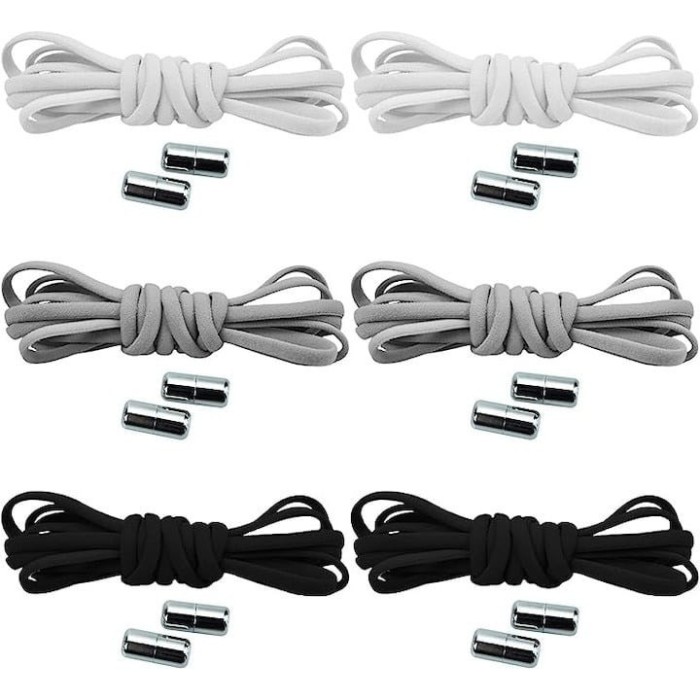 Set 12 sireturi reglabile cu 12 prinderi metalice la capete, 4 albe, 4 negre si 4 gri