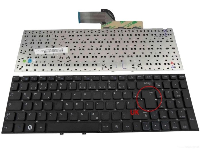 Tastatura Samsung NP305V5A layout UK fara rama enter mare