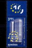 ✅RO 2008 LP 1804&quot;10 ani-Banca Central Europeana&quot;,serie+vinieta(sus / jos !),MNH