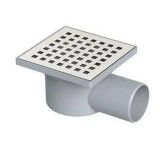 Cumpara ieftin Sifon din plastic pentru pardoseala, cu iesire laterala, gri, 100 x 100 mm, iesire 32 mm
