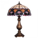 Lampa mare din bronz cu decoratiuni colorate, Veioze