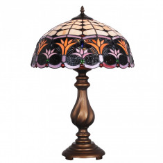 Lampa mare din bronz cu decoratiuni colorate