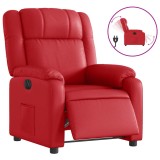 Cumpara ieftin Fotoliu rabatabil electric, rosu, piele ecologica