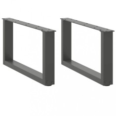 vidaXL Picioare pentru măsuță de cafea &icirc;n formă de U, 2 buc., antracit, 70x(30-31) cm, oțel 4013146