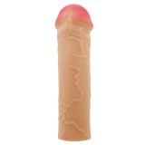 Manșon PRETTY LOVE Nile, din TPR, pentru extensia și &icirc;ngroșarea penisului, +2.5 cm &icirc;n lungime, culoarea pielii