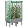 Strat inaltat gradina Gossi, aspect ratan, 80x40x140 cm, cu husa sera, polipropilena, gri deschis