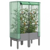 Cumpara ieftin Strat &icirc;nălțat cu husă de seră, aspect ratan, 80x40x140 cm