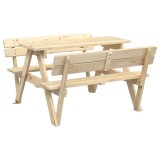 Cumpara ieftin Masa picnic pentru 4 copii, orificiu umbrela, lemn masiv brad