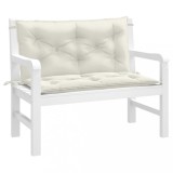 Perna banca gradina Gossi, 2 buc, 100x50x7cm, crem melanj, poliester, exterior, dreptunghiulara, uni