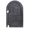 Usa semirotunda pentru soba si cenusar, model PALMIER, neagra, 340 x 550 mm