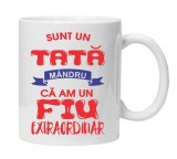 Cana alba personalizata &quot;asa arata un tata mandru&quot;, INOVATIX&reg;. 330ml