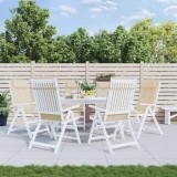vidaXL Perne Scaun Spătar &Icirc;nalt, 6 buc, Bej, Oxford 120x50x3cm, Rezistentă Apă